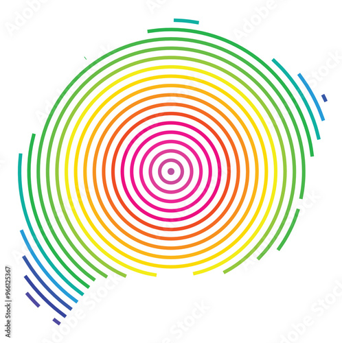 Symbol Map of the  Bouvet Island (Norway) showing the territory with concentric circles in rainbow colors like a shooting target