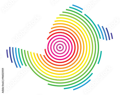 Symbol Map of the  Campbell Islands (New Zealand) showing the territory with concentric circles in rainbow colors like a shooting target