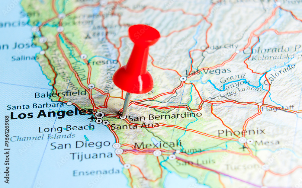 San Bernardino pin on map of USA San Bernardino pin on map of USA