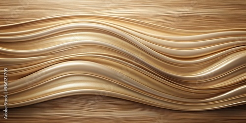 Wallpaper Mural Luxurious beige glossy abstract waves on sandy seamless brown wood backdrop pattern Torontodigital.ca