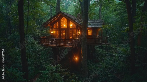 Serene Retreat: Stay in a Charming Treehouse Amidst the Forest Canopy