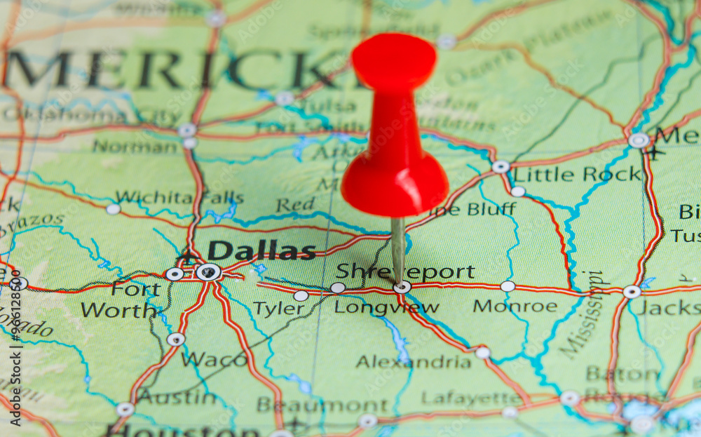Shrevenport, Louisiana pin on map Shrevenport, Louisiana pin on map