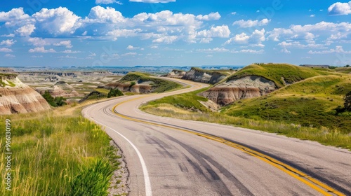 Winding Road Through the Badlands