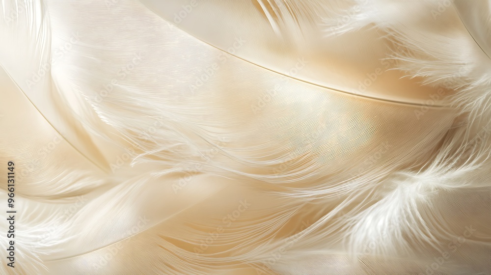Fototapeta premium White Bird Feathers Closeup Texture Background