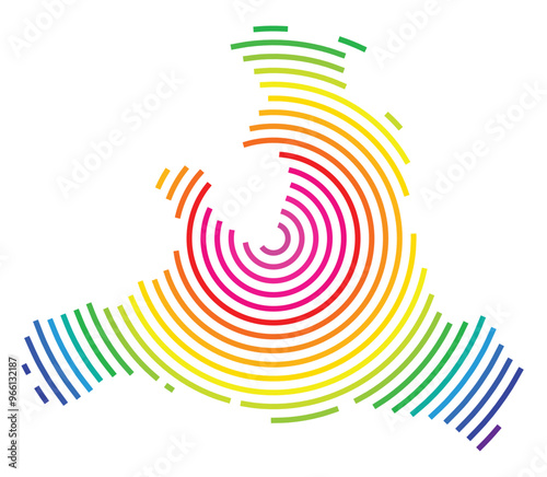 Symbol Map of the Bundesland Salzburg (Austria) showing the Bundesland with concentric circles in rainbow colors like a shooting target