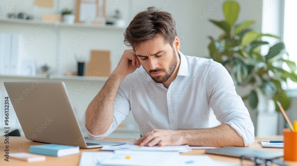 Fototapeta premium A balanced workspace highlighting the impact of deadlines on mental wellness, focusing on self-care practices to mitigate stress.