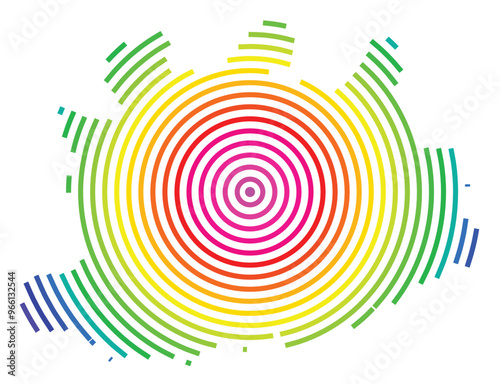 Symbol Map of the Province Antwerp (Belgium) showing the territory with concentric circles in rainbow colors like a shooting target