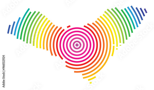 Symbol Map of the State Alagoas (Brazil) showing the territory with concentric circles in rainbow colors like a shooting target