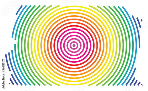 Symbol Map of the Federal District Distrito Federal (Brazil) showing the territory with concentric circles in rainbow colors like a shooting target