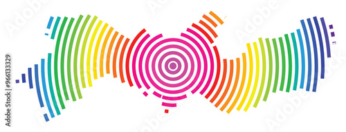 Symbol Map of the State Pernambuco (Brazil) showing the territory with concentric circles in rainbow colors like a shooting target