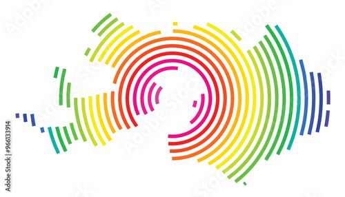 Symbol Map of the Kanton Basel-Landschaft (Switzerland) showing the Kanton with concentric circles in rainbow colors like a shooting target