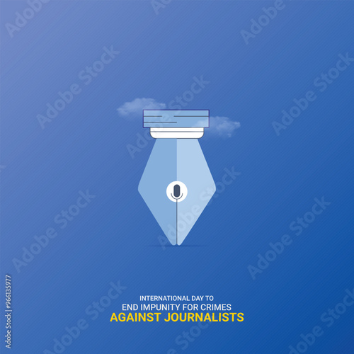 Creative Journalists Day ads design.International Day to End Impunity for Crimes Against Journalists, Celebrated in United States in November 2, vector, 3d illustration photo