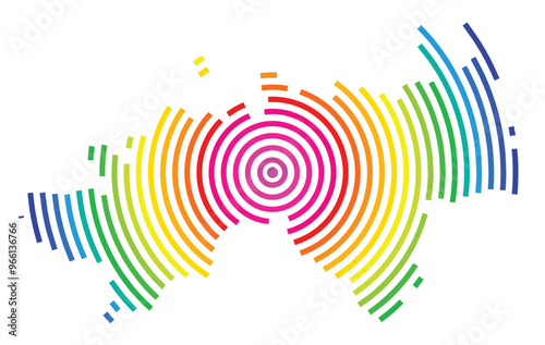Symbol Map of the County Harju (Estonia) showing the territory with concentric circles in rainbow colors like a shooting target
