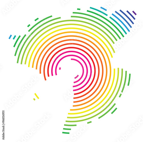 Symbol Map of the County Paernu (Estonia) showing the territory with concentric circles in rainbow colors like a shooting target