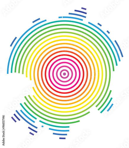 Symbol Map of the County Viljandi (Estonia) showing the territory with concentric circles in rainbow colors like a shooting target