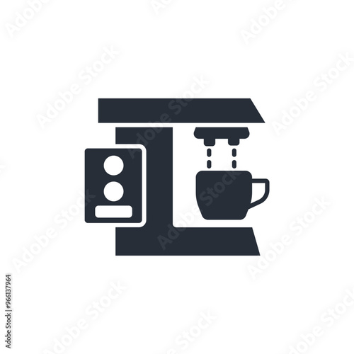Coffee Machine icon. vector.Editable stroke.linear style sign for use web design,logo.Symbol illustration.