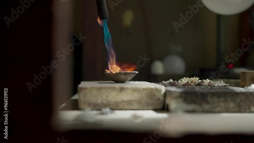 The process of making jewelry by a craftsman