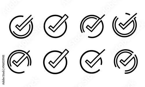 Check mark icon. tick symbol. Vector check icon. Tick symbol in vector illustration.