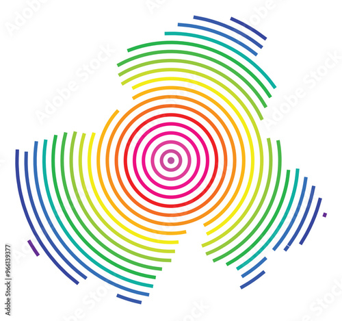 Symbol Map of the Departement Haute-Savoie (France) showing the territory with concentric circles in rainbow colors like a shooting target