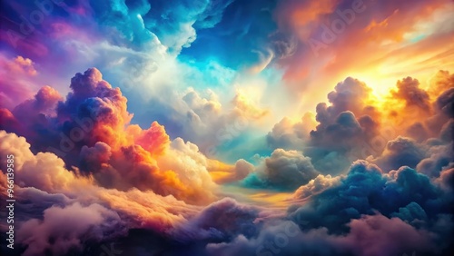 Abstract vibrant clouds background with celestial hues , clouds, abstract, vibrant, celestial, background, colorful, sky