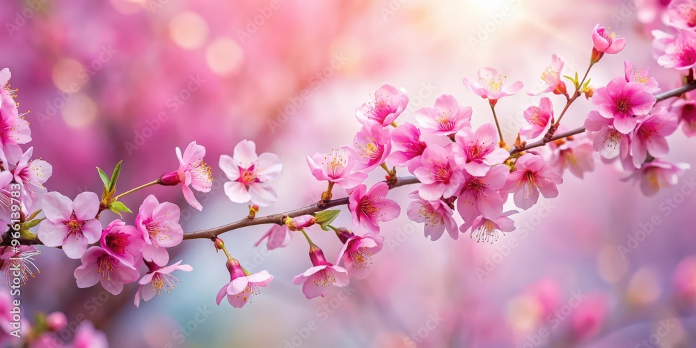Pink cherry blossom flowers on tree branch against flat background, spring, cherry blossom, pink, flowers Pink cherry blossom flowers on tree branch against flat background, spring, cherry blossom, pink, flowers