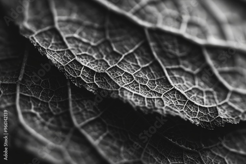 Macro capture of leaf vein structure in natural light photo