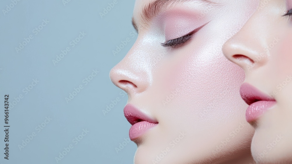 Create a makeup tutorial based on the concept of symmetry in the image, emphasizing even powder application for a polished finish Create a makeup tutorial based on the concept of symmetry in the image, emphasizing even powder application for a polished finish