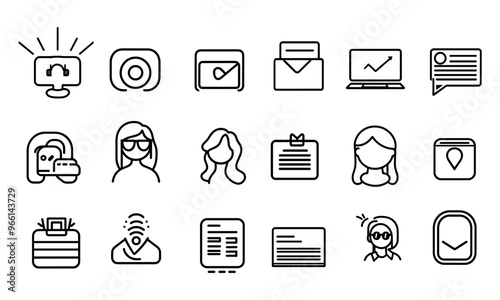 Quality control product and service quality inspection and digital marketing icons set. Vector illustration.