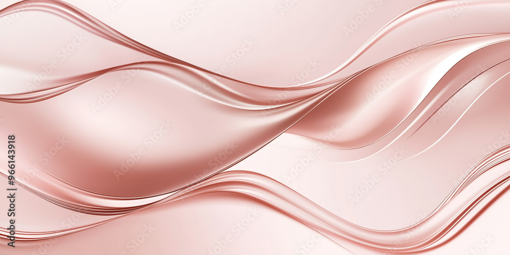 Obraz premium Background filled with graceful swirls of rose gold and blush, styled with a touch of luxury, pink and metallic rose, minimalist elegance, flowing curves