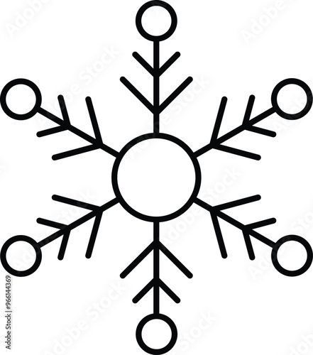 Delicate Snowflake Icon Illustration Representing Winter Beauty, Holiday Decorations, and Festive Celebrations