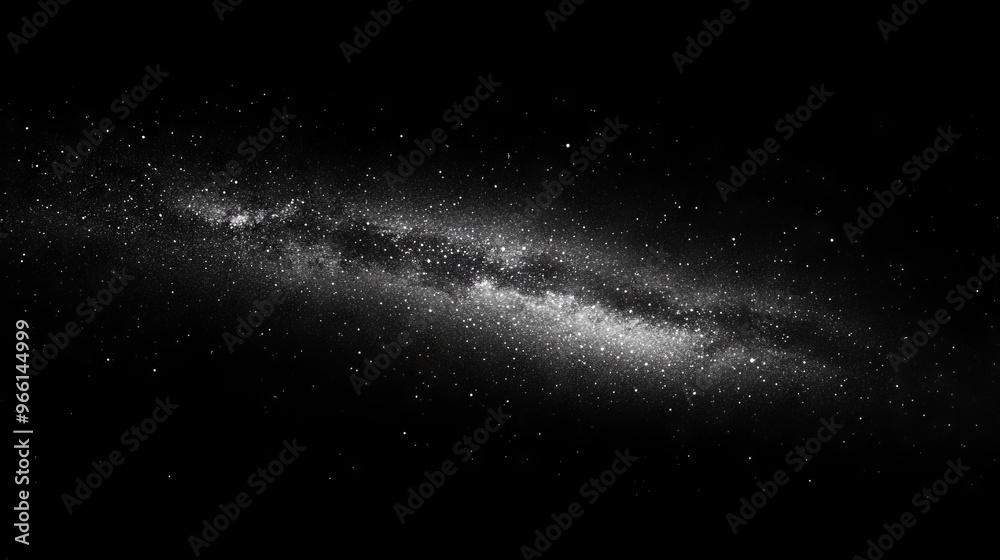 Fototapeta premium Milky Way Galaxy on Black Background in Minimalistic Photorealism - AI generated illustration