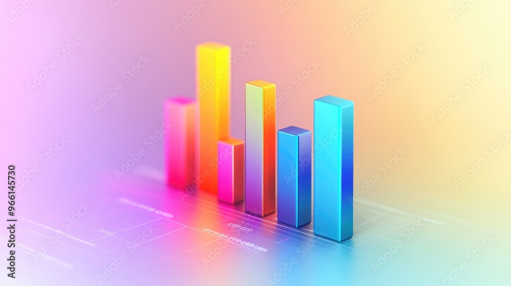 A bar chart with gradient-colored bars representing quarterly performance metrics, with a focus on visual impact and clear data segmentation for effective communication. A bar chart with gradient-colored bars representing quarterly performance metrics, with a focus on visual impact and clear data segmentation for effective communication.