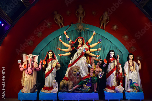  Goddess Durga images. Durga puja is the greatest festivals of Bengali. It is also celebrated as Navratri all over india .    photo