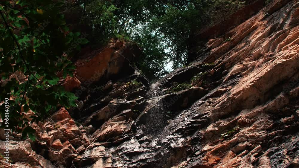 Natural strange cliff waterfall stream real shot video material. Natural strange cliff waterfall stream real shot video material.