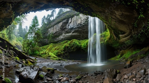 Waterfall in a Cave