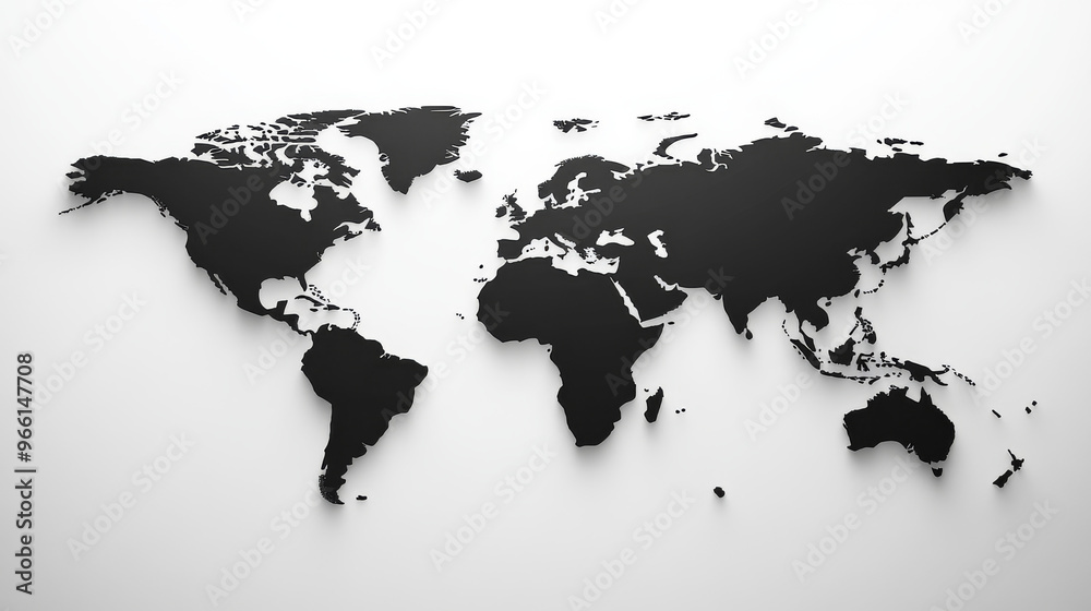 A simple, black and white world map. It's perfect for websites ...
