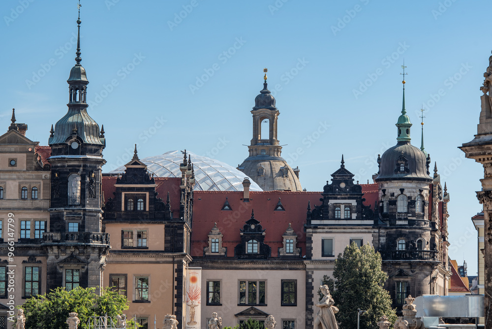 Fototapeta premium Dresden Castle or Royal Palace, former residence of the electors and kings of Saxony in old town of Dresden, Germany