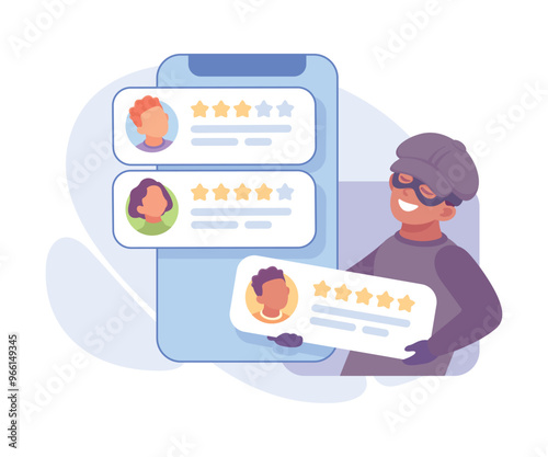 Man Criminal Commit Crime and Theft Vector Illustration