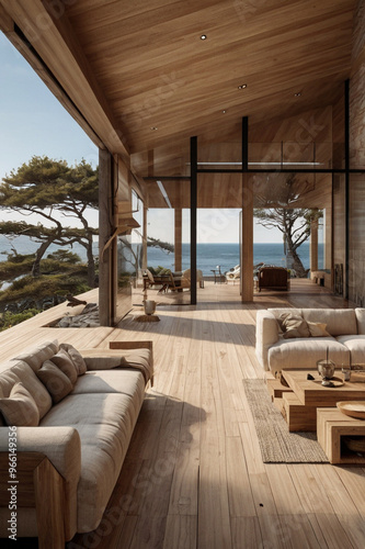 Modern beach house with ocean view