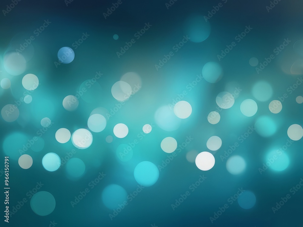 Abstract background with teal green  gradient and bokeh,  copy space, for creative project or design backdrop