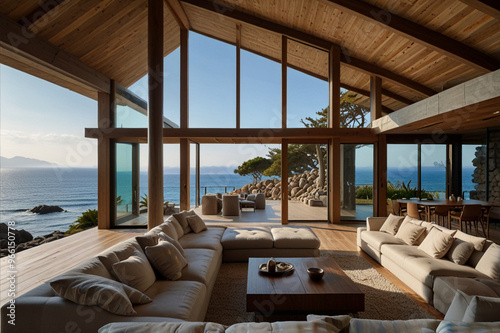 Modern beach house with ocean view