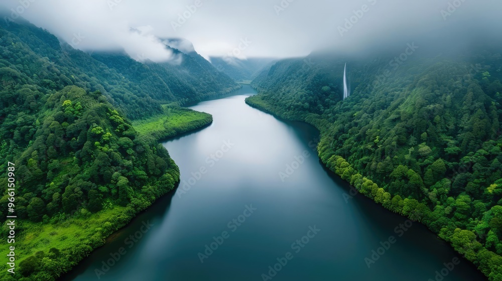 A calm river flowing smoothly, contrasted with a waterfall crashing down, symbolizing serenity vs. chaos A calm river flowing smoothly, contrasted with a waterfall crashing down, symbolizing serenity vs. chaos