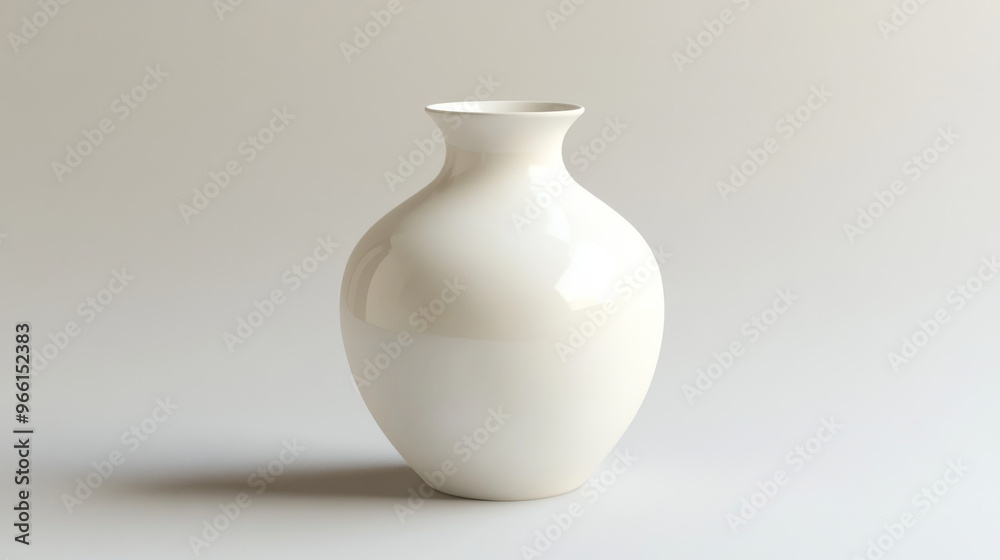 A simple white vase made of porcelain. A simple white vase made of porcelain.