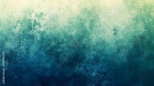 Grainy background in blue green, grunge texture noise gradient, abstract background for banner, poster, cover