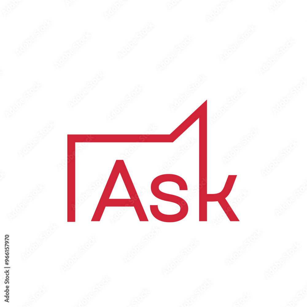 ask typography logo vector eps speech bubble