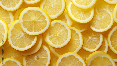 photo lemon slices full background pattern