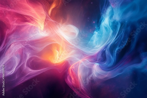 Abstract background with swirling colors and light.