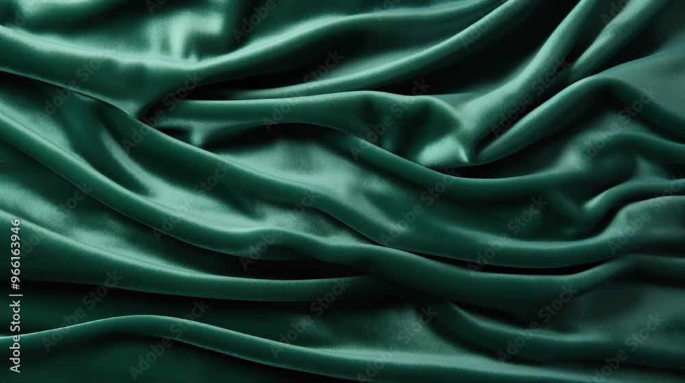 Fototapeta premium velvet texture background green color banner. expensive luxury, fabric, material, cloth.Copy space