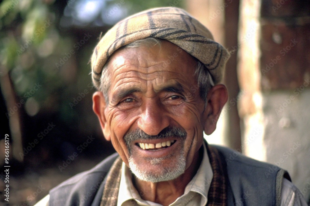 a village old man smiling looking at camera a village old man smiling looking at camera