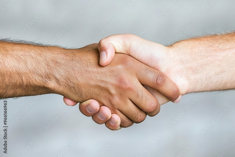 Handshake between diverse business partners, deal closing Handshake between diverse business partners, deal closing